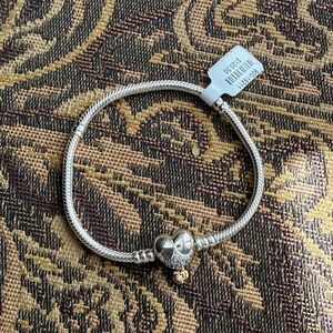 Pandora Silver Bracelet with Heart Charm